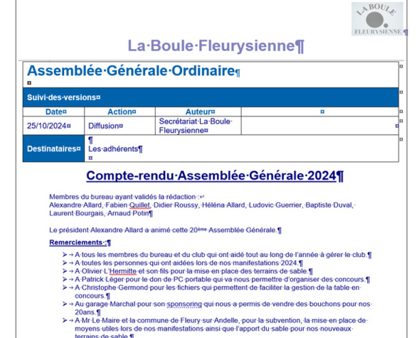 Compte-rendu Assemblée générale 2024