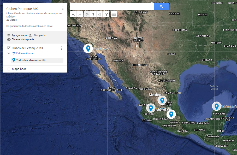 MAPA DE CLUBES EN MEXICO