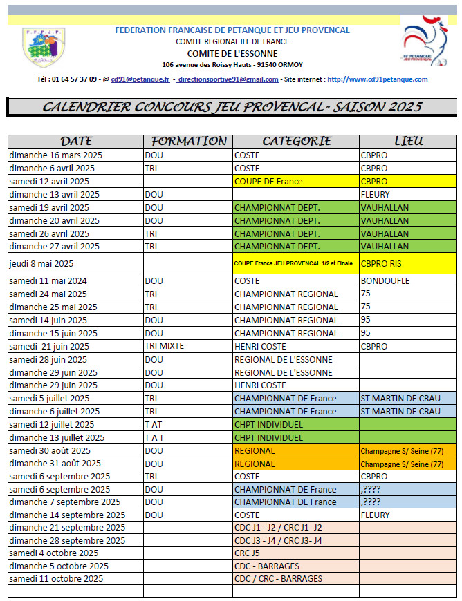 CHAMPIONNATS  DEPT  ET  REGIONNAUX 2025