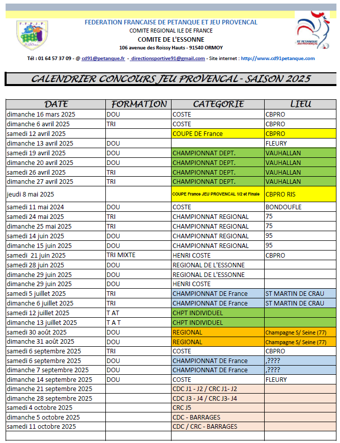 CHAMPIONNATS  DEPT  ET  REGIONNAUX 2025