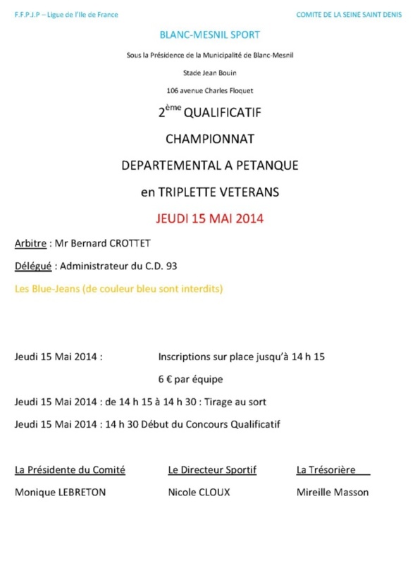 2ème Qualificatif Vétérans 15.05.2014