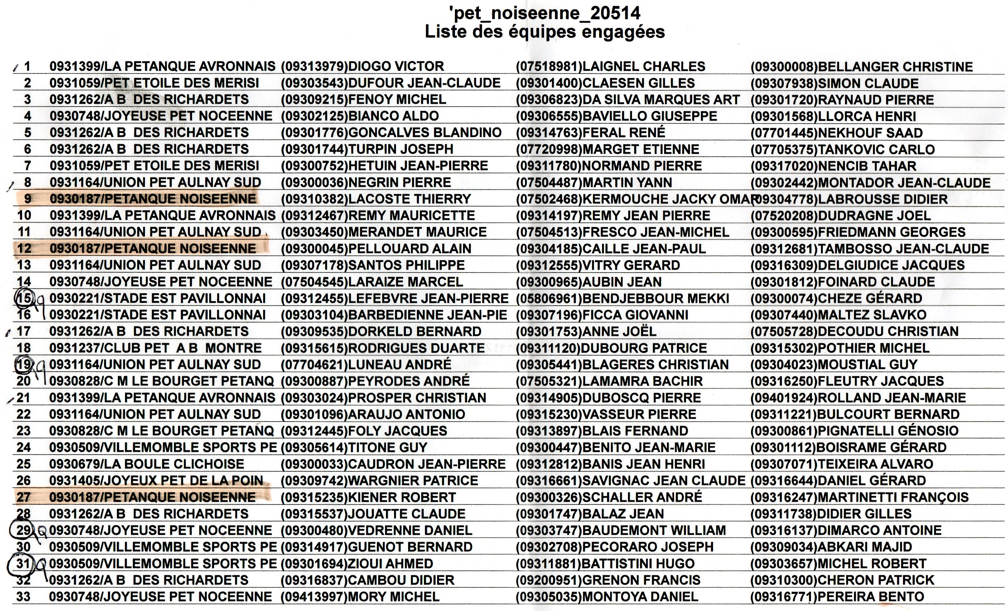 3ème Qualificatif Vétérans Pétanque Noiséenne