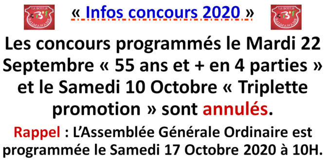 Info annulation concours