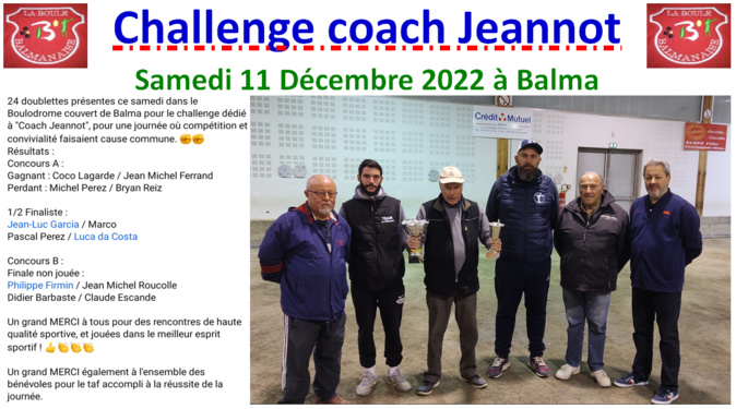 Challenge coach Jeannot 10/12/22