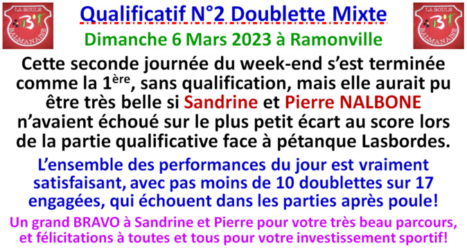 Qualificatif N°2 D Mixte Ramonville 05/03/23