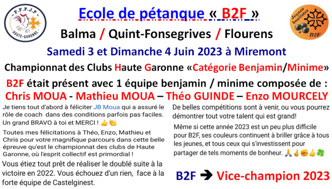 CDC Jeunes Haute-Garonne 2023