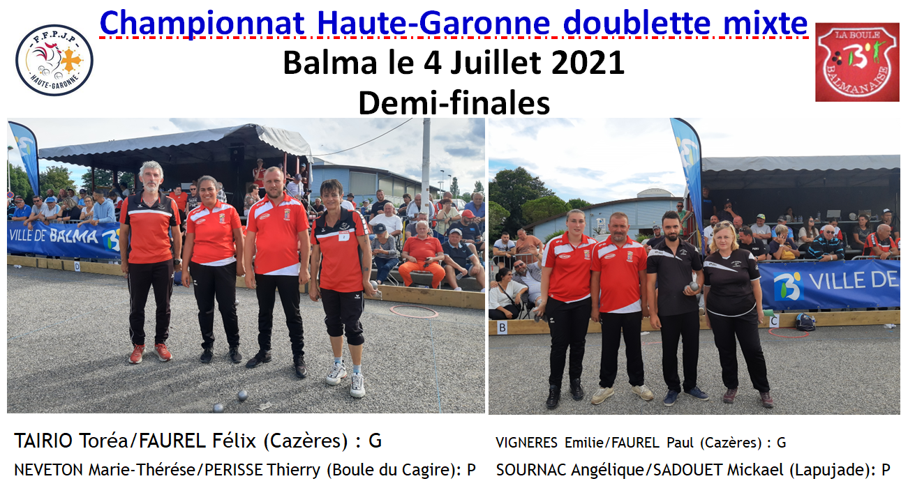 Championnat Doublette mixte Balma 04/07/21