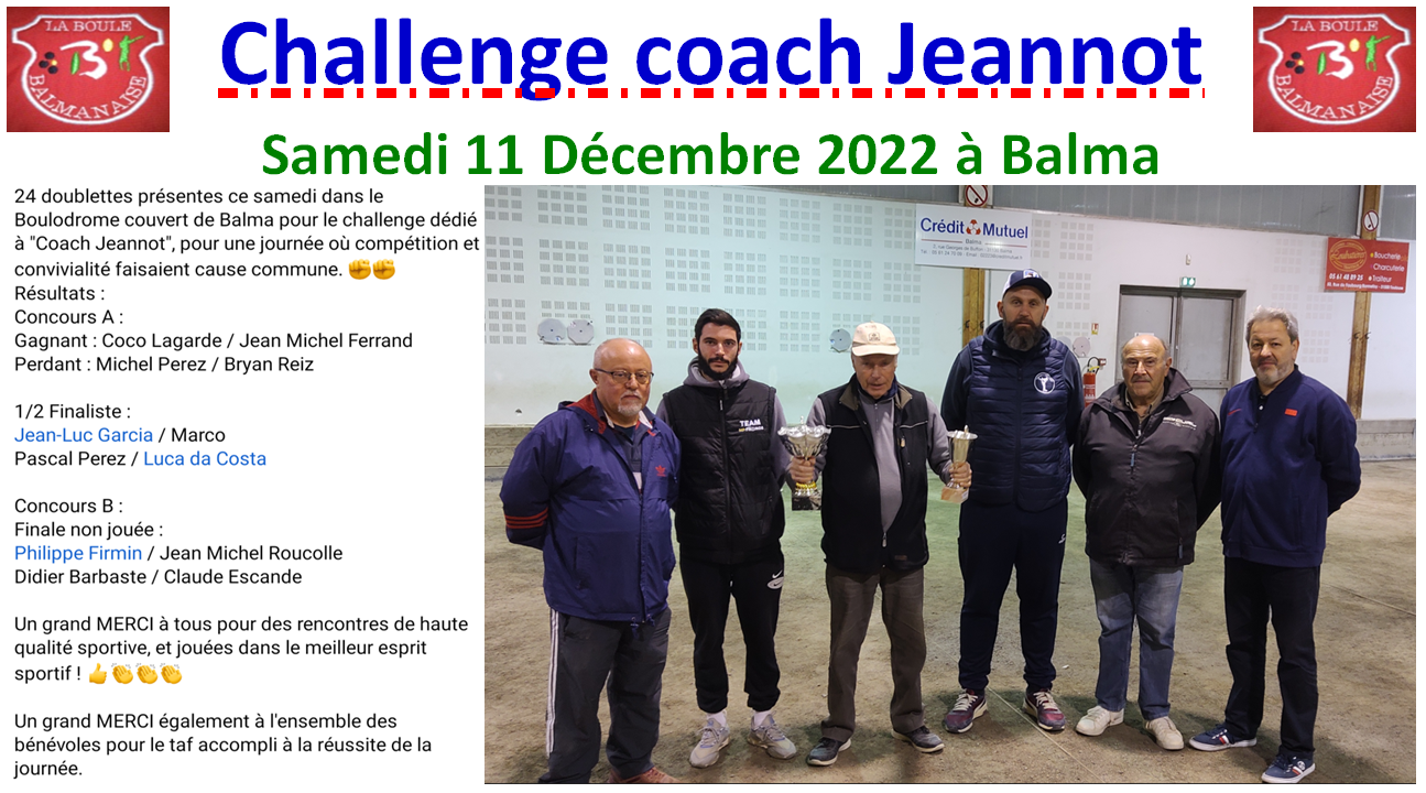 Challenge coach Jeannot 10/12/22