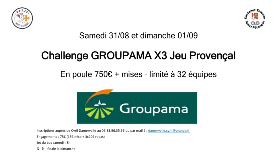 Challenge GROUPAMA Triplette Jeu Provençal
