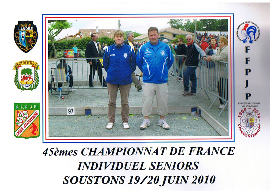 CHAMPIONNAT DE FRANCE - TETE A TETE SENIOR - SOUSTONS 2010