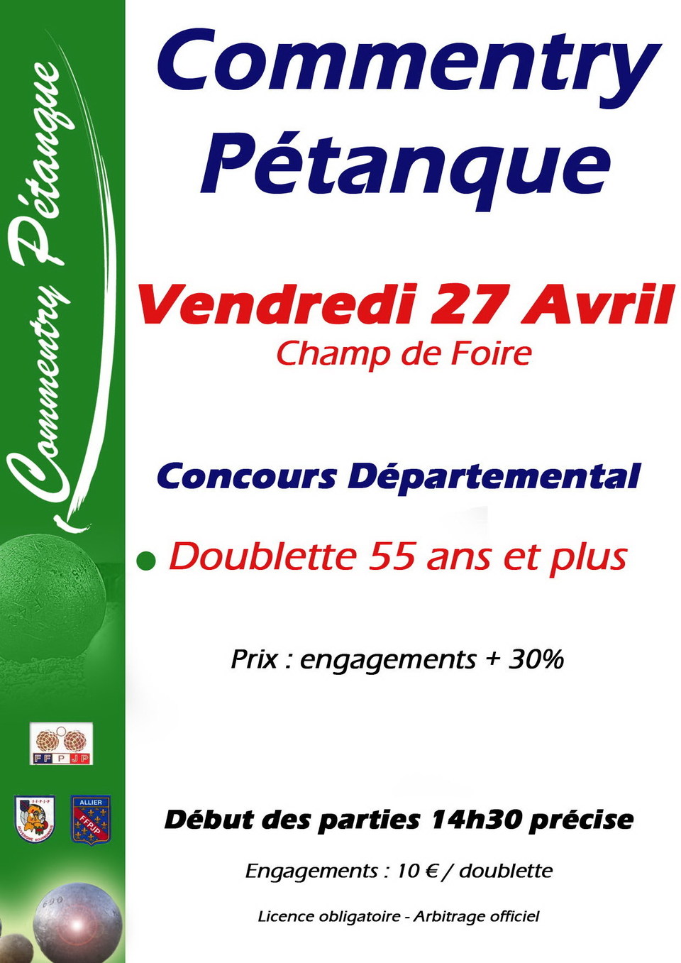 CONCOURS 55ANS ET PLUS DU 27 AVRIL