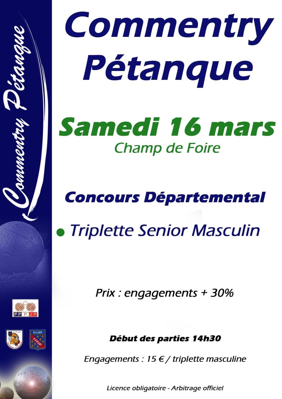 CONCOURS TRIPLETTE DU SAMEDI 16 MARS