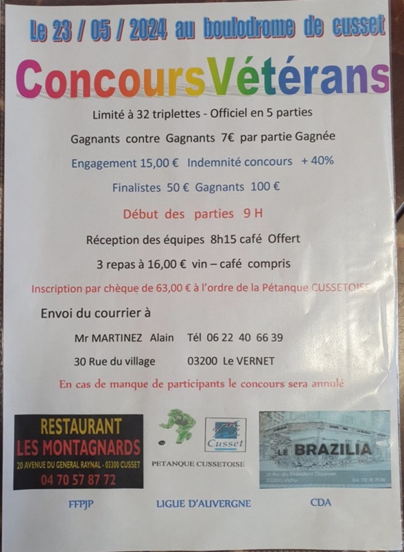 INFO Concours vétéran