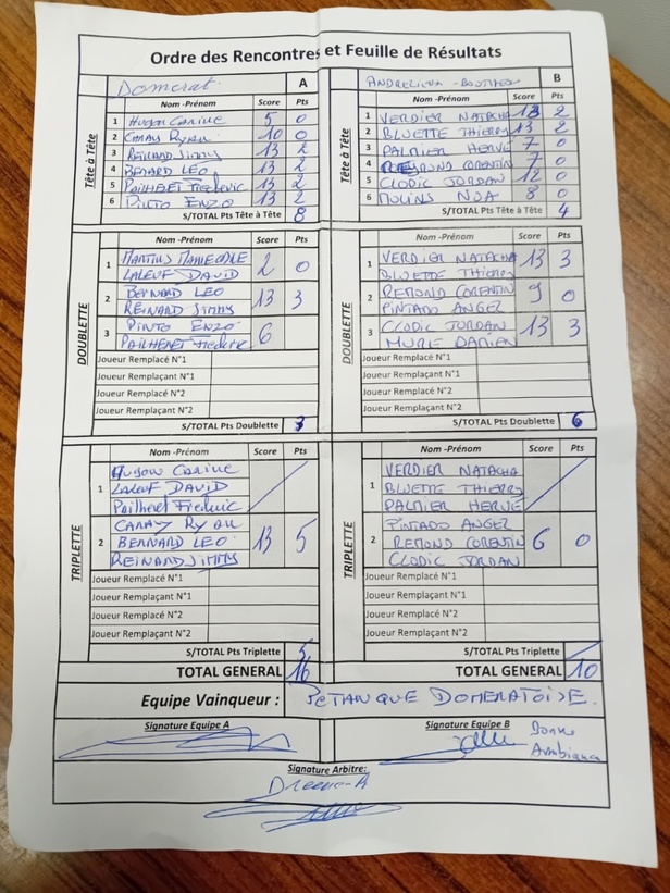 Feuille de match