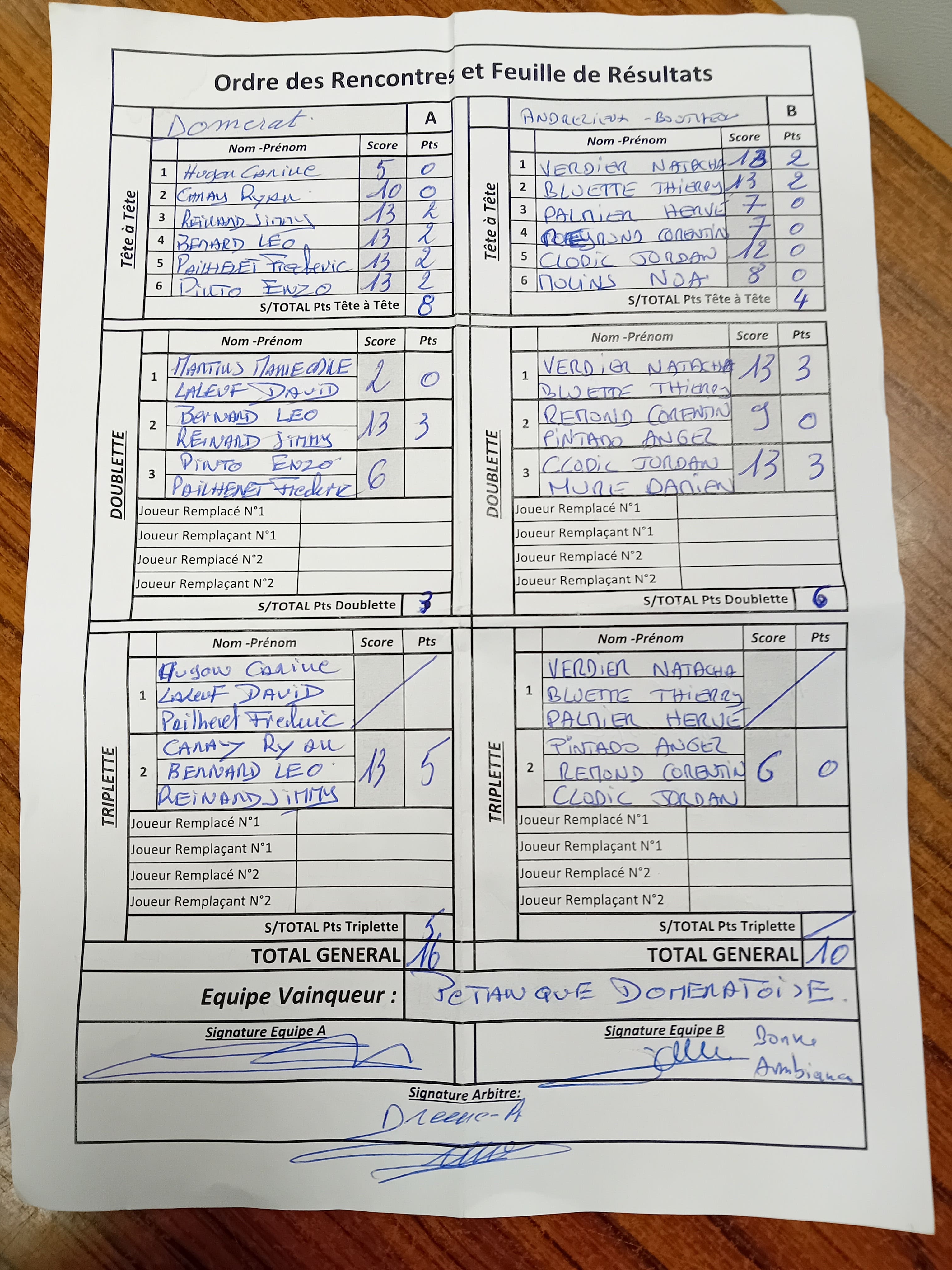 Feuille de match