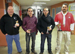 Les finalistes de ce championnat de Ligue de Gauche à droite Jean-Yves Vatinel ,Jimmy Thuillier,Mickael Lefort et Philippe Cabrespine