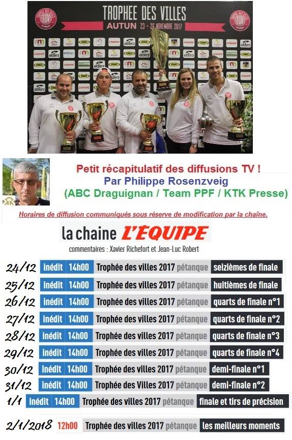 Diffusion TV du trophée des villes 2017.