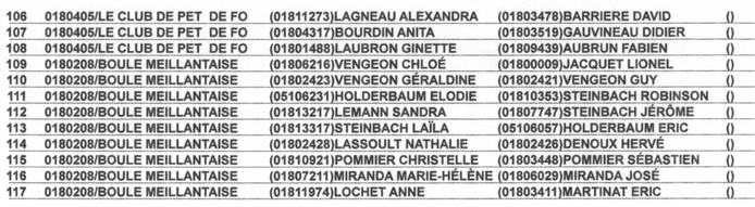 LISTE DES EQUIPES ENGAGEES AU DOUBLETTE MIXTE A MARMAGNE