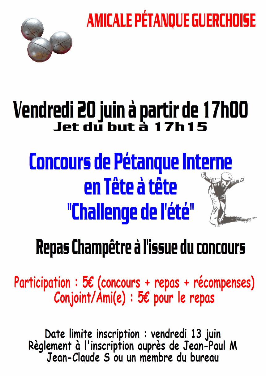 CONCOURS "TÊTE A TÊTE" Challenge de l"été