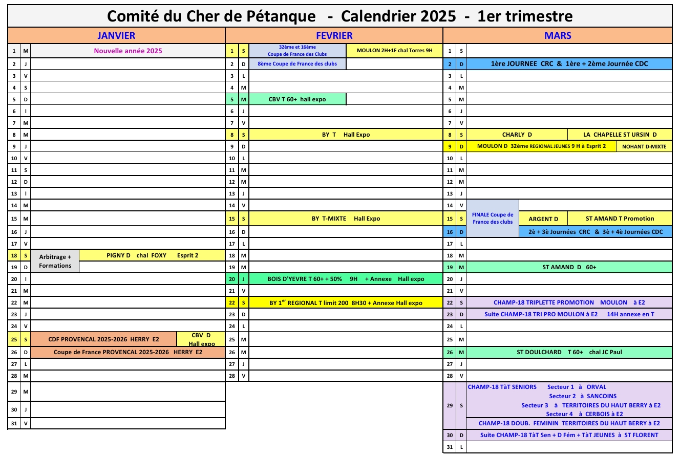 CALENDRIER 2025 DU CD18