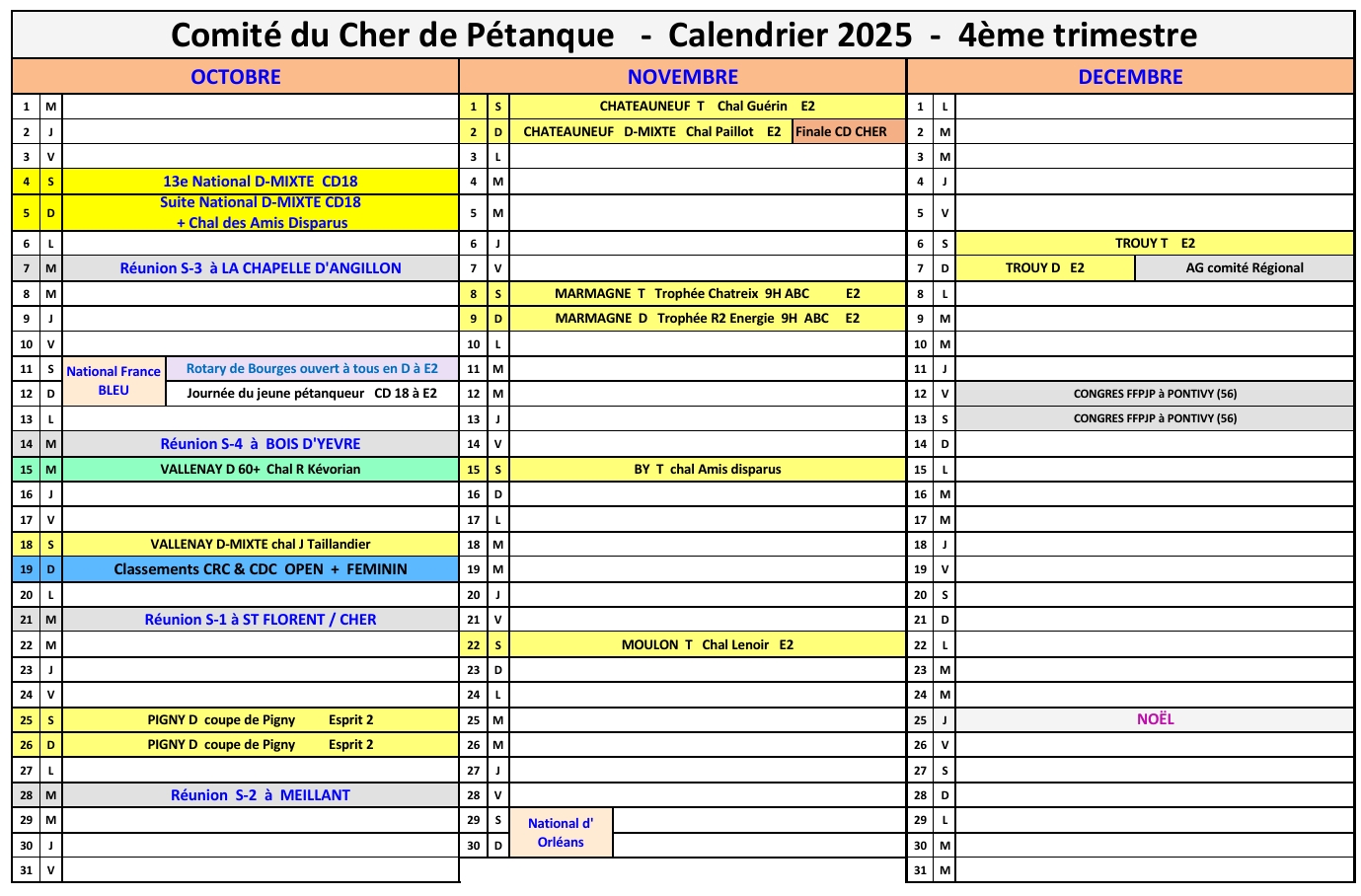 CALENDRIER 2025 DU CD18