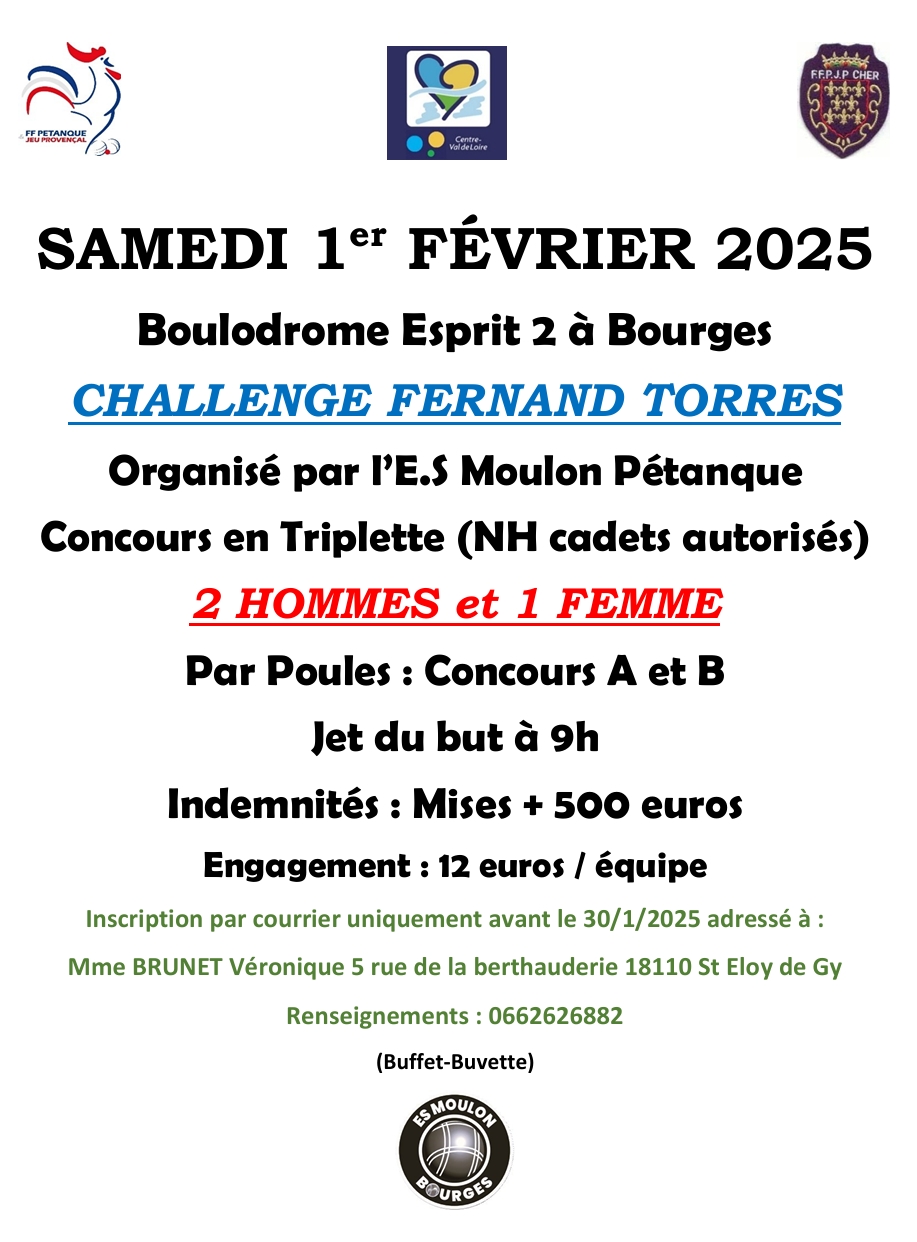 TIRAGE DU CHALLENGE TORRES 2025