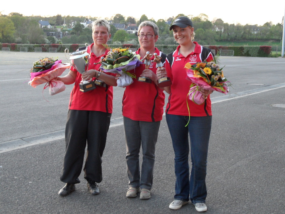 Mélanie - Sandrine TASSEL et Corinne NICOLLET, Championnes départementales  triplette féminine 2012