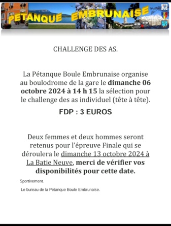 Criterium 2024 et Qualification Challenge des AS