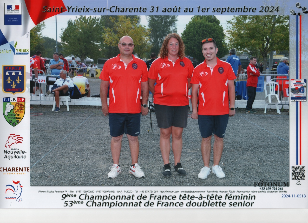 2024 - champion doublette seniors - St Yrieix sur Charente