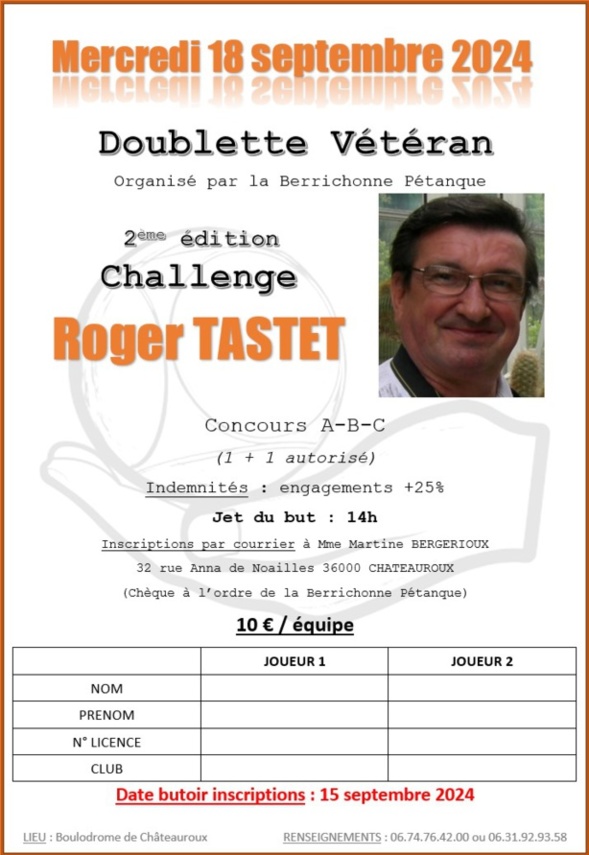 CHALLENGE ROGER TASTET - 2ème édition