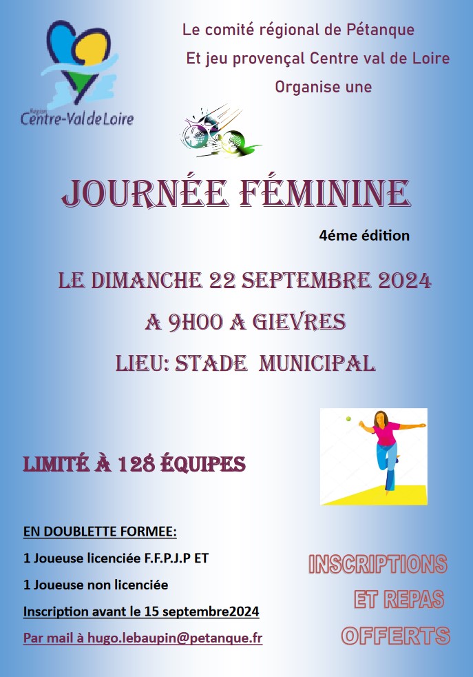 JOURNEE FEMININE - 4ème édition - 22 sept 2024 - Gièvres