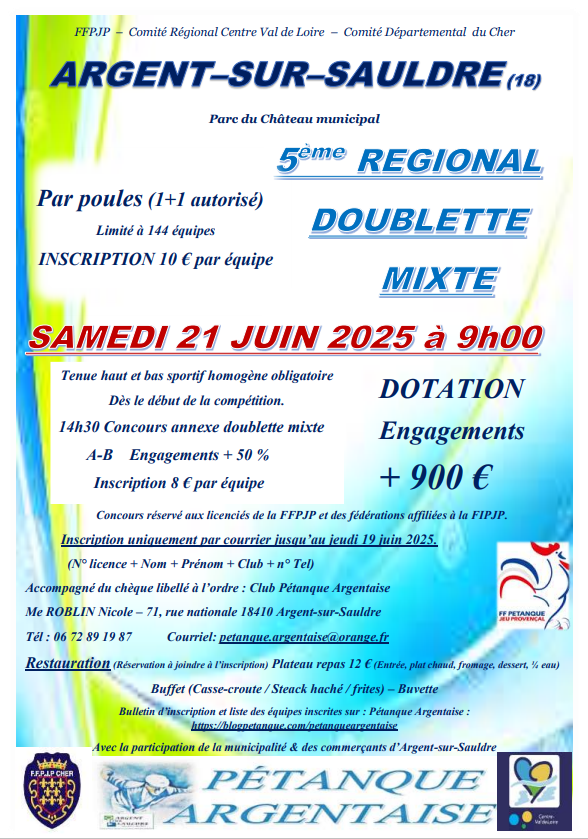 5eme régional d'argent sur sauldre