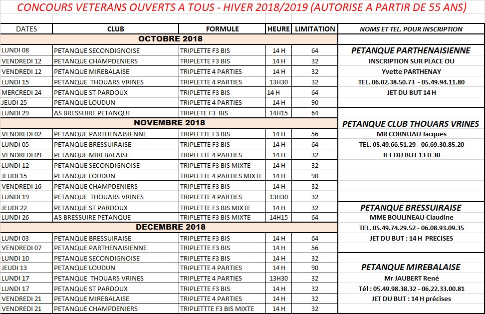 Concours Hiver 2018-2019