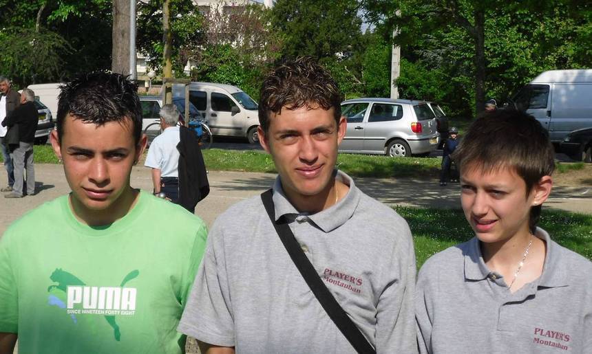 L'équipe junior des Player's (Florian Vaccaro, John Kyriazides et Dylan Samara)