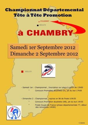 Championnat Tête à Tête  promotion ce Week end à Chambry