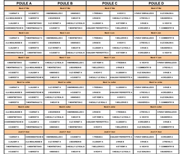 TIRAGE DU CHAMPIONNAT DES CLUBS VETERANS