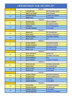 CHAMPIONNAT TRIPLETTE PROVENCALE 2017