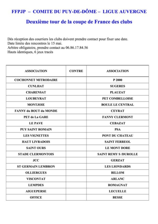 COUPE DE FRANCE 2016 2ème TOUR