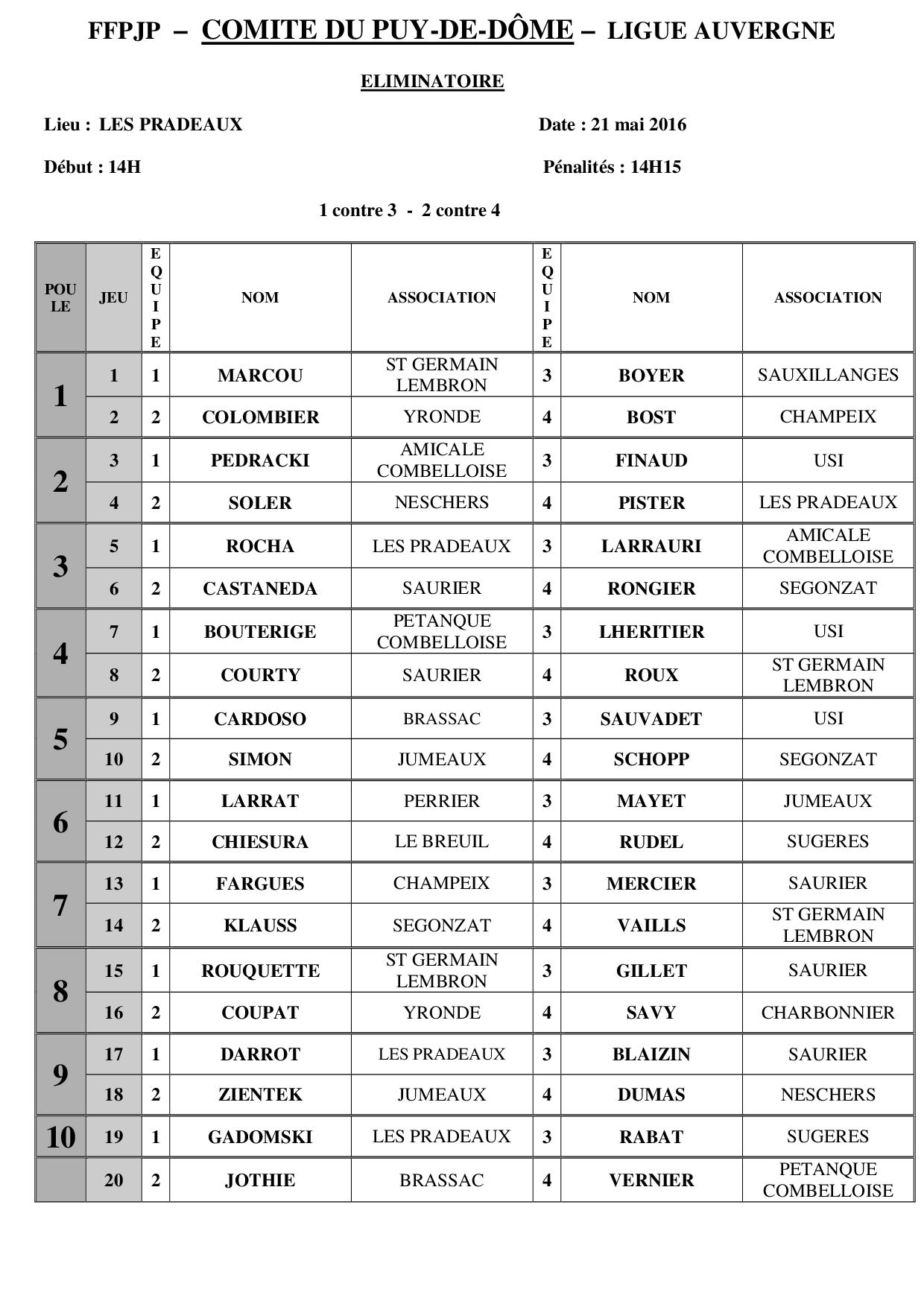 PRELIMINAIRES TRIPLETTE