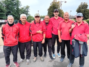 L'équipe SVCP : Richard (coach), Éric, Bruno, Vincent, Fabien, Jean-Luc, et Pascal