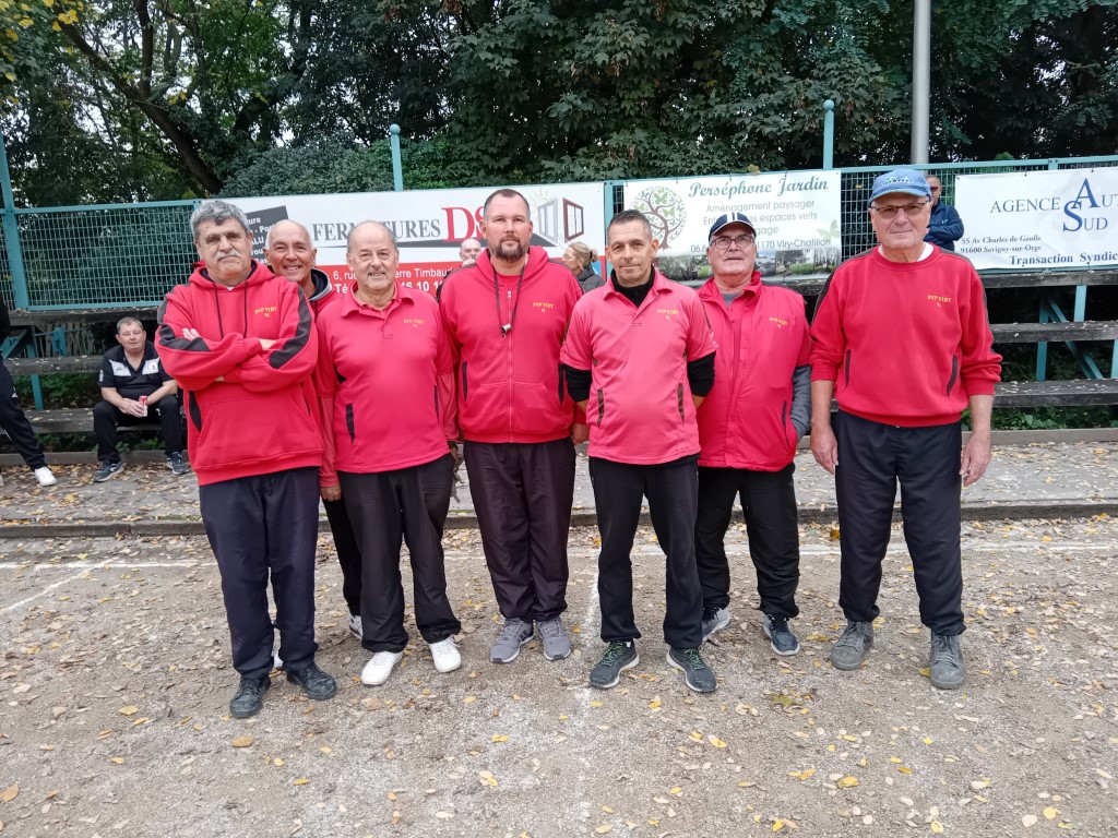 L'équipe SVCP 2 : René (joueur et coach), Gilles, Norbert, Guillaume, David, Jean-Marc et Jean-Luc