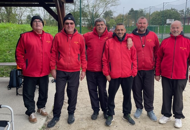 L'équipe SVCP 2 : Jean-Marc, Jean-Luc, René (joueur et coach), David, Guillaume et Norbert