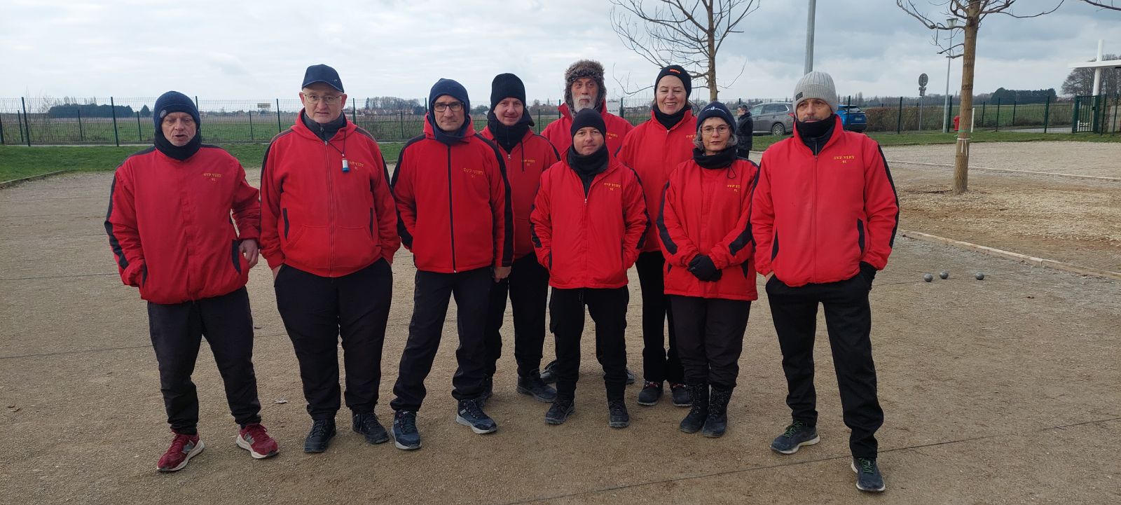 L'équipe SVCP : Richard (coach), Patrick, Daniel, Marc, Michel, Stéphane, Nathalie, Pascale et David