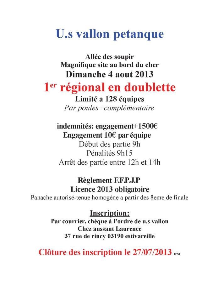 1er Régional en doublette