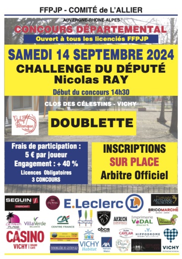 CHALLENGE DU DEPUTE NICOLAS RAY LE 14 SEPTEMBRE 2024